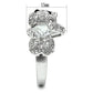 MA3W187 - Rhodium Brass Ring with AAA Grade CZ  in Clear