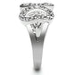 MA3W189 - Rhodium Brass Ring with Top Grade Crystal  in Clear