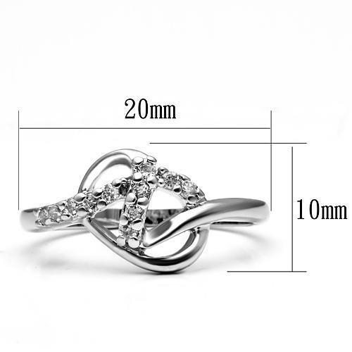 MA3W190 - Rhodium Brass Ring with AAA Grade CZ  in Clear