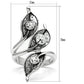 MA3W193 - Rhodium Brass Ring with Top Grade Crystal  in Clear
