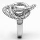 MA3W196 - Rhodium Brass Ring with AAA Grade CZ  in Clear