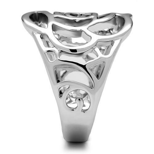 MA3W199 - Rhodium Brass Ring with No Stone