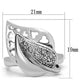 MA3W200 - Rhodium Brass Ring with AAA Grade CZ  in Clear