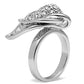 MA3W200 - Rhodium Brass Ring with AAA Grade CZ  in Clear