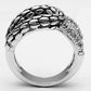 MA3W202 - Rhodium Brass Ring with AAA Grade CZ  in Clear