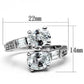MA3W203 - Rhodium Brass Ring with AAA Grade CZ  in Clear