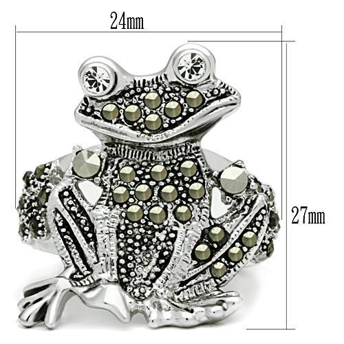 MA3W205 - Rhodium Brass Ring with Top Grade Crystal  in Clear