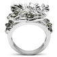 MA3W205 - Rhodium Brass Ring with Top Grade Crystal  in Clear