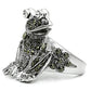 MA3W205 - Rhodium Brass Ring with Top Grade Crystal  in Clear
