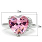 MA3W206 - Rhodium Brass Ring with AAA Grade CZ  in Rose
