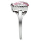 MA3W206 - Rhodium Brass Ring with AAA Grade CZ  in Rose