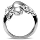MA3W207 - Rhodium Brass Ring with AAA Grade CZ  in Black Diamond