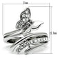 MA3W208 - Rhodium Brass Ring with Top Grade Crystal  in Clear