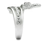 MA3W208 - Rhodium Brass Ring with Top Grade Crystal  in Clear