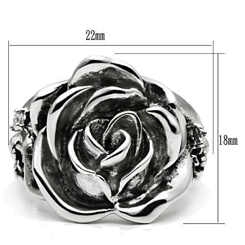 MA3W210 - Rhodium Brass Ring with AAA Grade CZ  in Clear