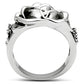 MA3W210 - Rhodium Brass Ring with AAA Grade CZ  in Clear
