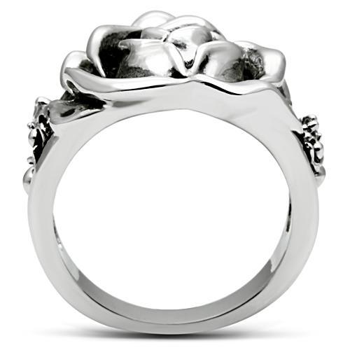 MA3W210 - Rhodium Brass Ring with AAA Grade CZ  in Clear