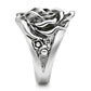 MA3W210 - Rhodium Brass Ring with AAA Grade CZ  in Clear