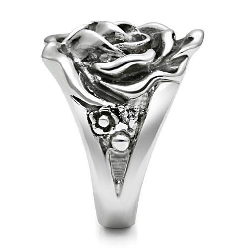 MA3W210 - Rhodium Brass Ring with AAA Grade CZ  in Clear