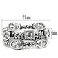 MA3W212 - Rhodium Brass Ring with AAA Grade CZ  in Clear