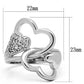 MA3W213 - Rhodium Brass Ring with AAA Grade CZ  in Clear