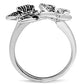 MA3W214 - Rhodium Brass Ring with AAA Grade CZ  in Clear