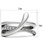 MA3W216 - Rhodium Brass Ring with Top Grade Crystal  in Clear