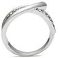 MA3W216 - Rhodium Brass Ring with Top Grade Crystal  in Clear