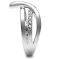 MA3W216 - Rhodium Brass Ring with Top Grade Crystal  in Clear