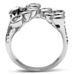 MA3W218 - Rhodium Brass Ring with AAA Grade CZ  in Clear