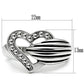 MA3W219 - Rhodium Brass Ring with Top Grade Crystal  in Clear