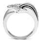 MA3W219 - Rhodium Brass Ring with Top Grade Crystal  in Clear