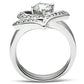 MA3W220 - Rhodium Brass Ring with AAA Grade CZ  in Clear