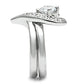 MA3W220 - Rhodium Brass Ring with AAA Grade CZ  in Clear