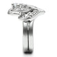 MA3W220 - Rhodium Brass Ring with AAA Grade CZ  in Clear