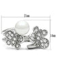 MA3W223 - Rhodium Brass Ring with Synthetic Pearl in White