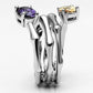 MA3W224 - Rhodium Brass Ring with AAA Grade CZ  in Multi Color
