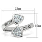 MA3W228 - Rhodium Brass Ring with AAA Grade CZ  in Clear