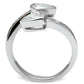 MA3W228 - Rhodium Brass Ring with AAA Grade CZ  in Clear