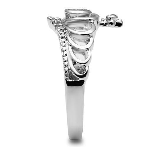 MA3W229 - Rhodium Brass Ring with AAA Grade CZ  in Clear