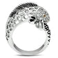 MA3W234 - Rhodium Brass Ring with AAA Grade CZ  in Champagne