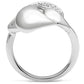 MA3W237 - Rhodium Brass Ring with AAA Grade CZ  in Clear
