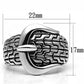 MA3W238 - Rhodium Brass Ring with No Stone