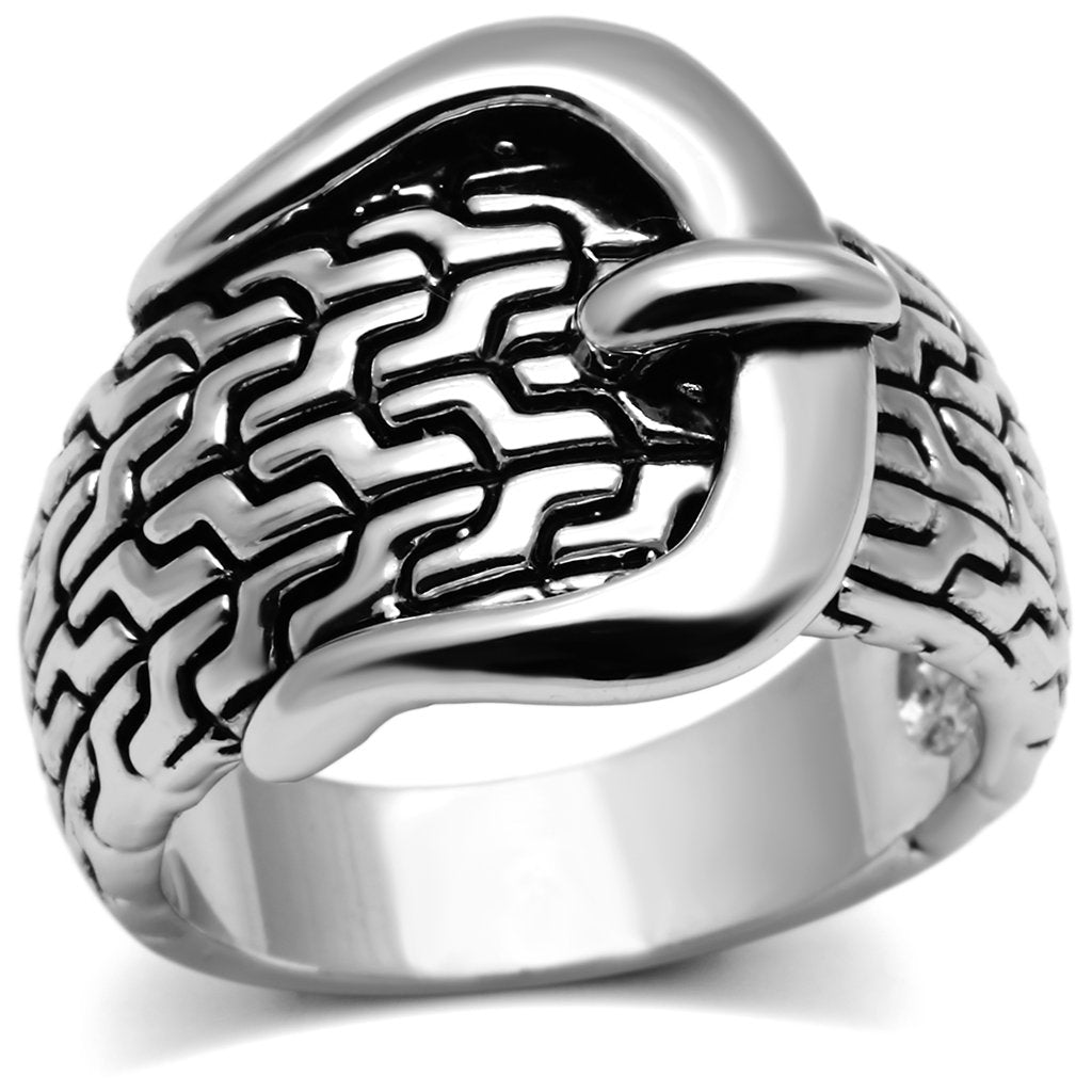 MA3W238 - Rhodium Brass Ring with No Stone