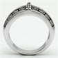 MA3W239 - Rhodium Brass Ring with Semi-Precious Marcasite in Black Diamond