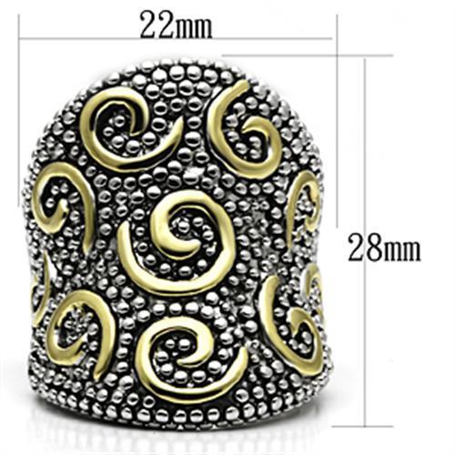 MA3W243 - Reverse Two-Tone Brass Ring with No Stone