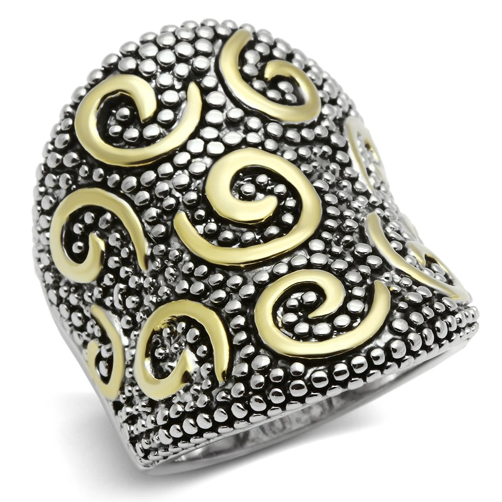 MA3W243 - Reverse Two-Tone Brass Ring with No Stone
