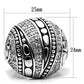 MA3W244 - Rhodium Brass Ring with AAA Grade CZ  in Clear