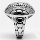 MA3W244 - Rhodium Brass Ring with AAA Grade CZ  in Clear