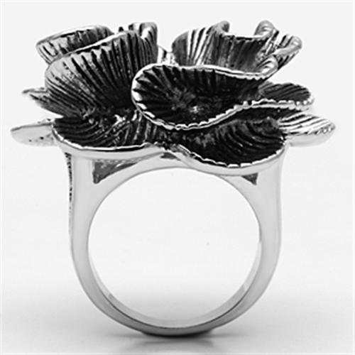 MA3W245 - Rhodium Brass Ring with AAA Grade CZ  in Clear